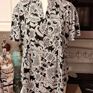 J womens Ava & Grace casual stretch short sleeve pullover top 1X